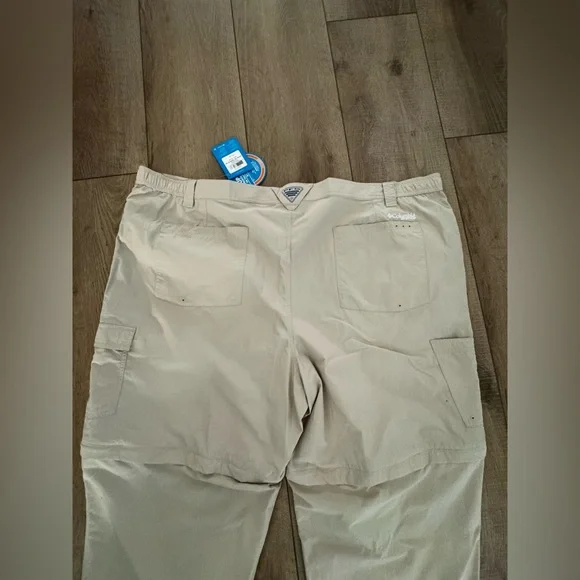 Men’s Plus Size Beige Convertible Omni Shade Moisture Wicking Nylon Pants 54x30 - Picture 8 of 10